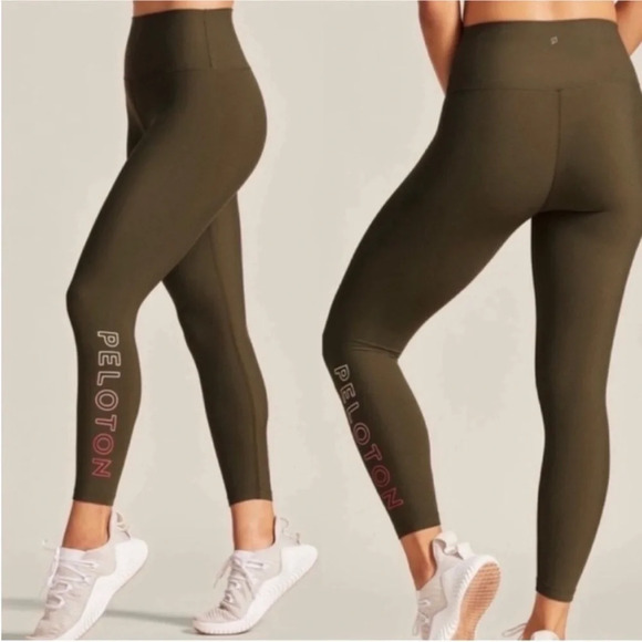 PELOTON Cadence Olive Atheleisure Green Full Length Leggings - Picture 1 of 10